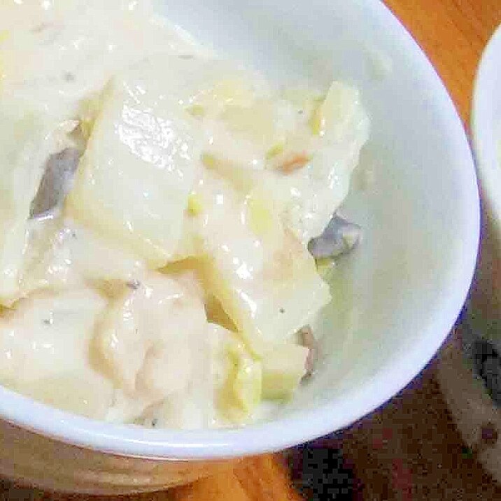 白菜とエリンギの豆乳スープ